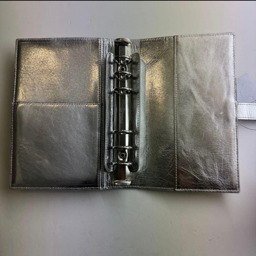 【SALE】バインダー　シルバー　リボン　チャーム付き　A6