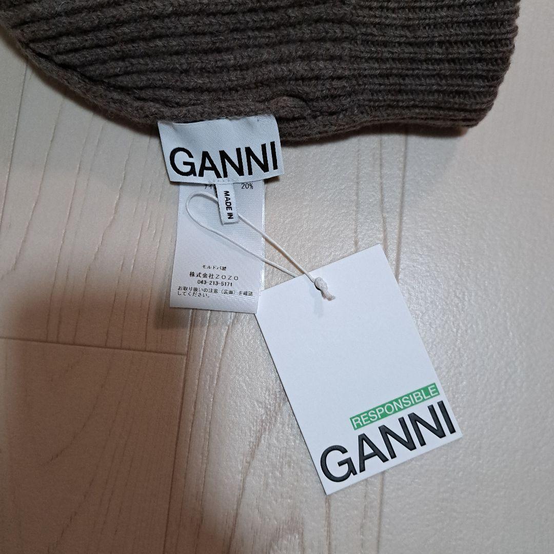 GANNI ブラウン ニット帽