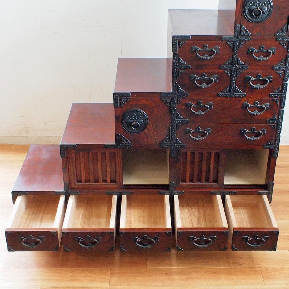 岩谷堂箪笥 No.886 階段箪笥 かくし付き 定価64.8万 ZR23621