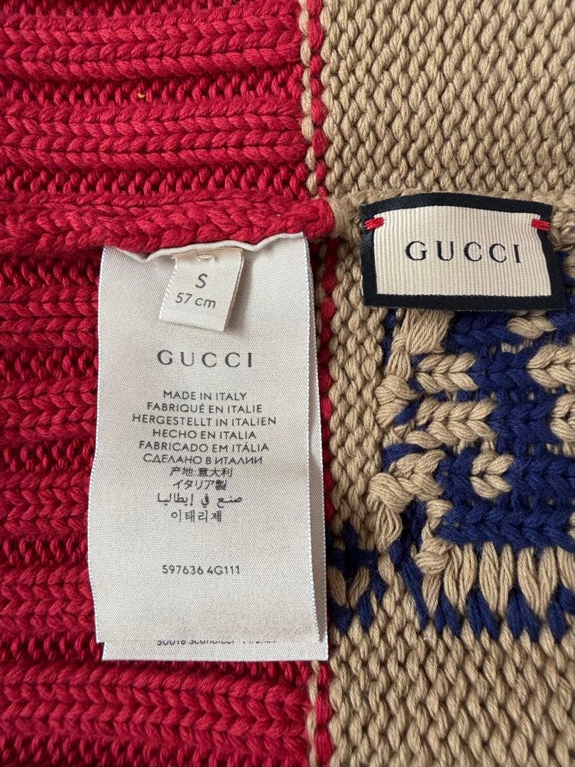 大特価‼️GUCCI グッチ 帽子 ニット帽 597636 GGコットン　キャップ