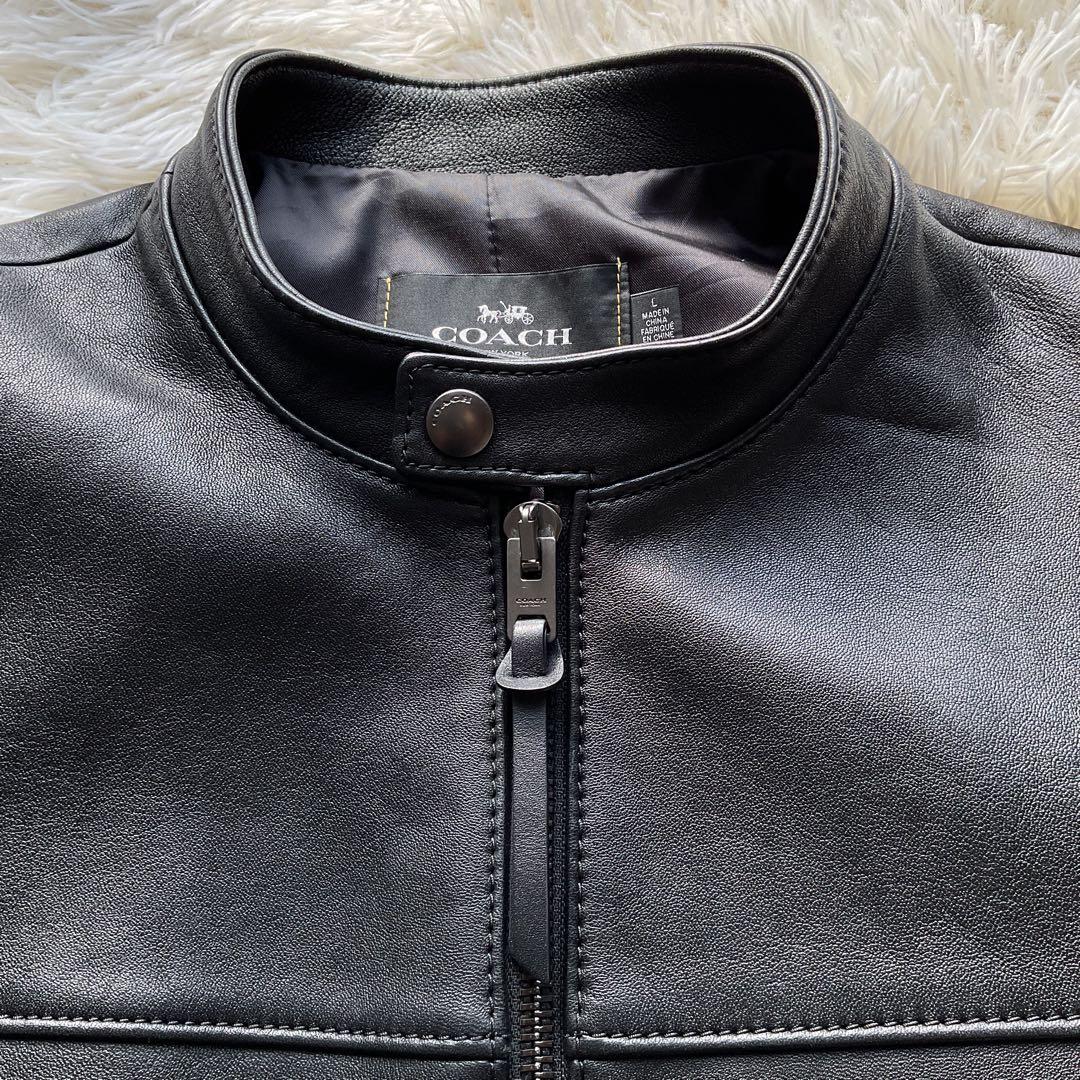 未使用級✨COACH レザージャケット　シングルライダース　M 黒　88799