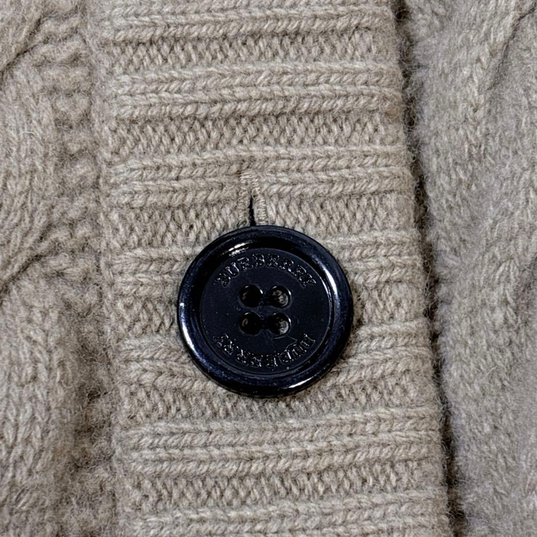 BURBERRY バーバリー ポンチョ カシミヤ ウールケーブルニット キャメル