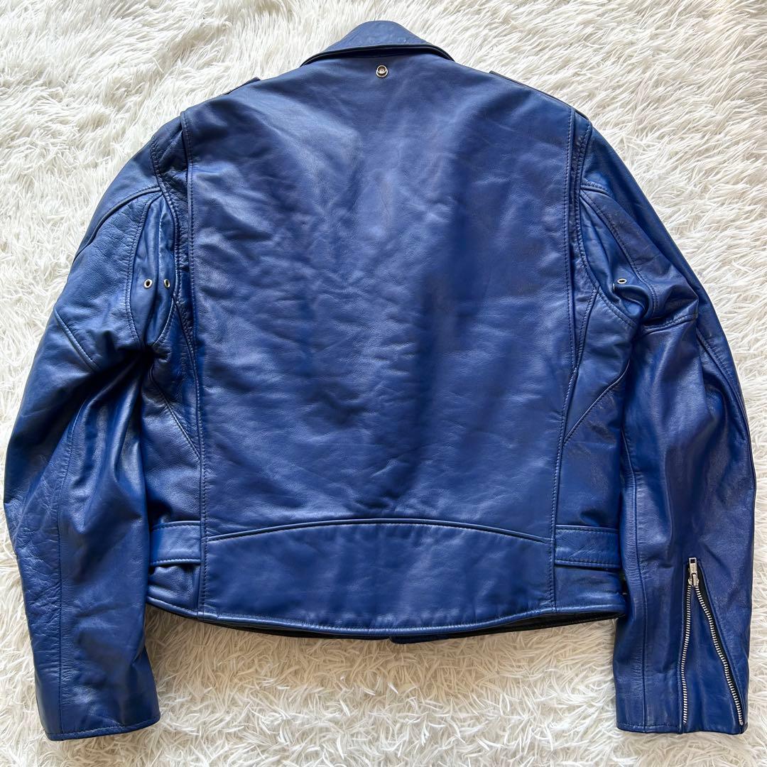 希少XL!!SCHOTT ショット　ダブルライダースジャケット　ブルー　40