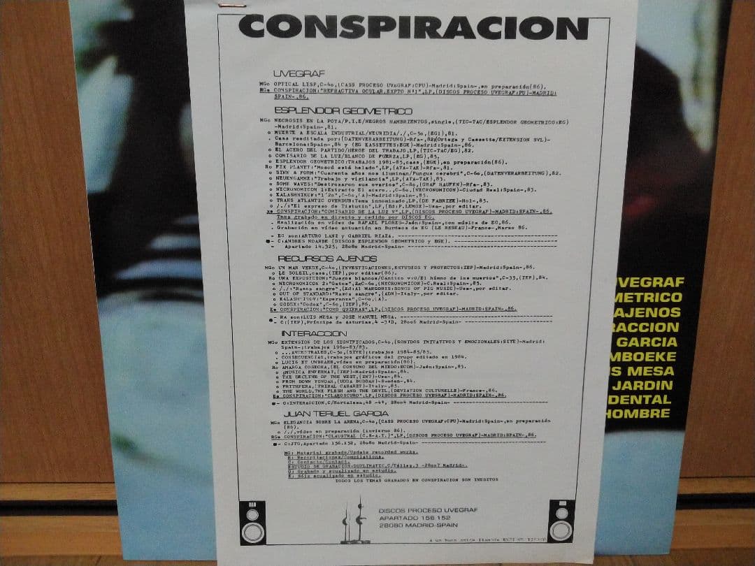 レコード．エレクトロニカVA．CONSPIRACION