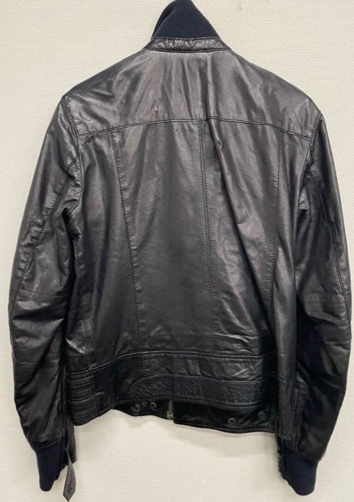 【定価16万】 DIESEL レザーライダース 黒い羊革レザージャケット革ジャン
