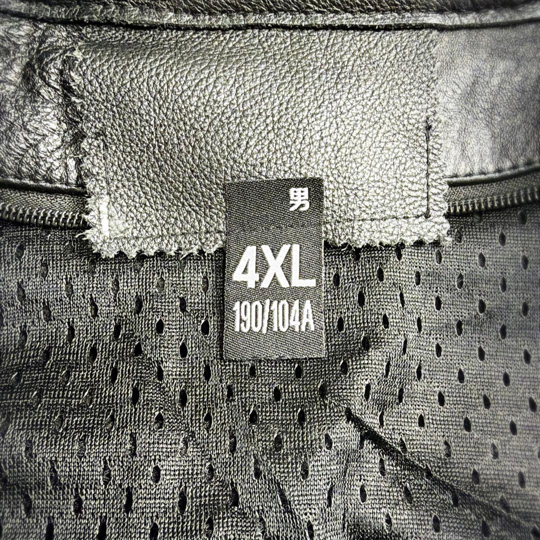 ト*ン様 カウレザー シングルライダース 本革 レザージャケット 4XL 大きい