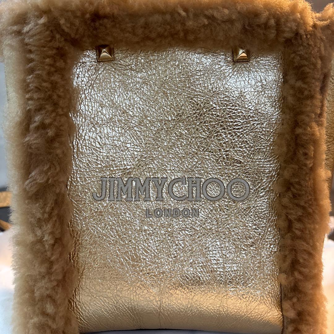 ［ほぼ新品］JIMMYCHOOゴールドエコムートンミニトート