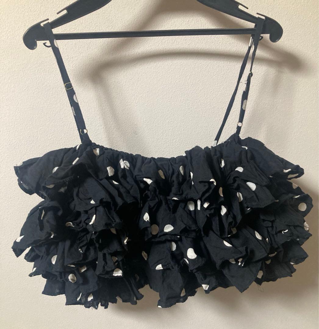 crinkle crinkle crinkle ドットフリルキャミ
