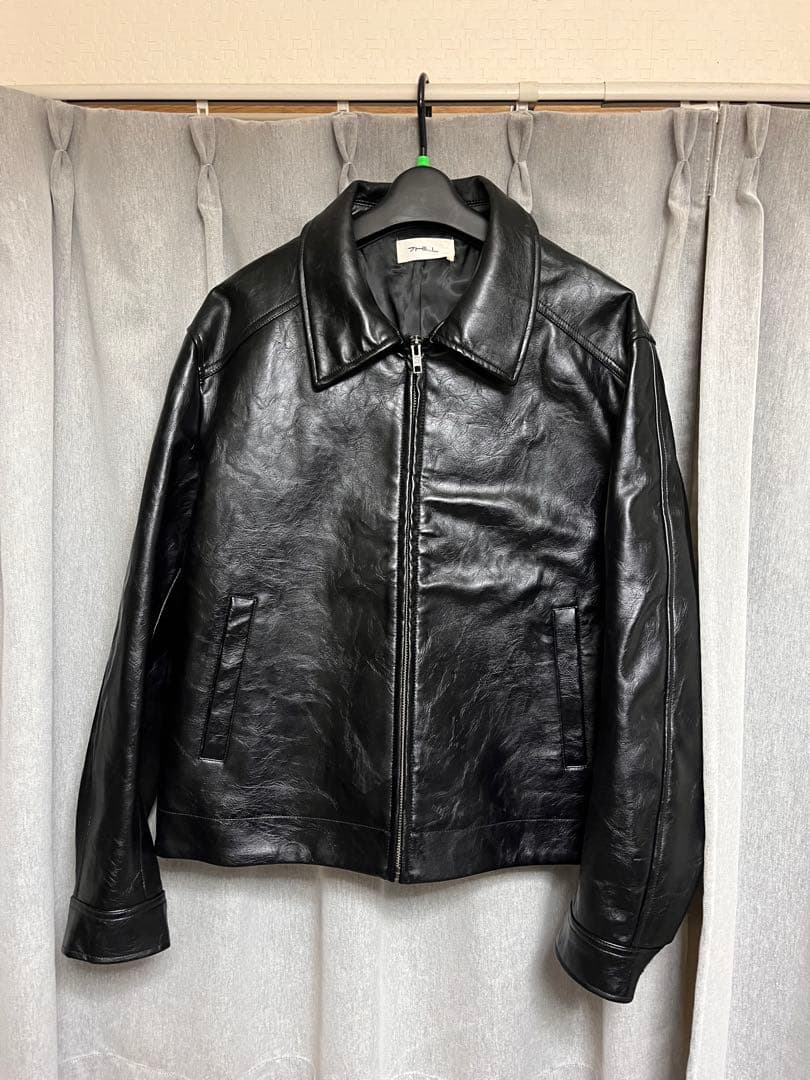 ジャケット・アウター 7HILL Oil Wax Black PU Leather Jacket