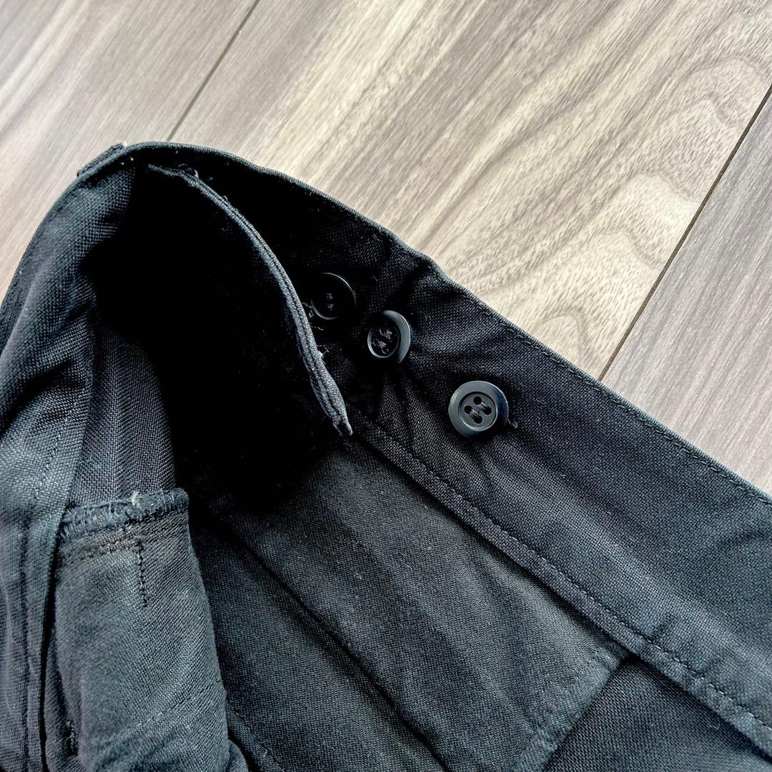 DIGAWEL ブラックカーゴパンツ ドローストリング付き　製品染め加工
