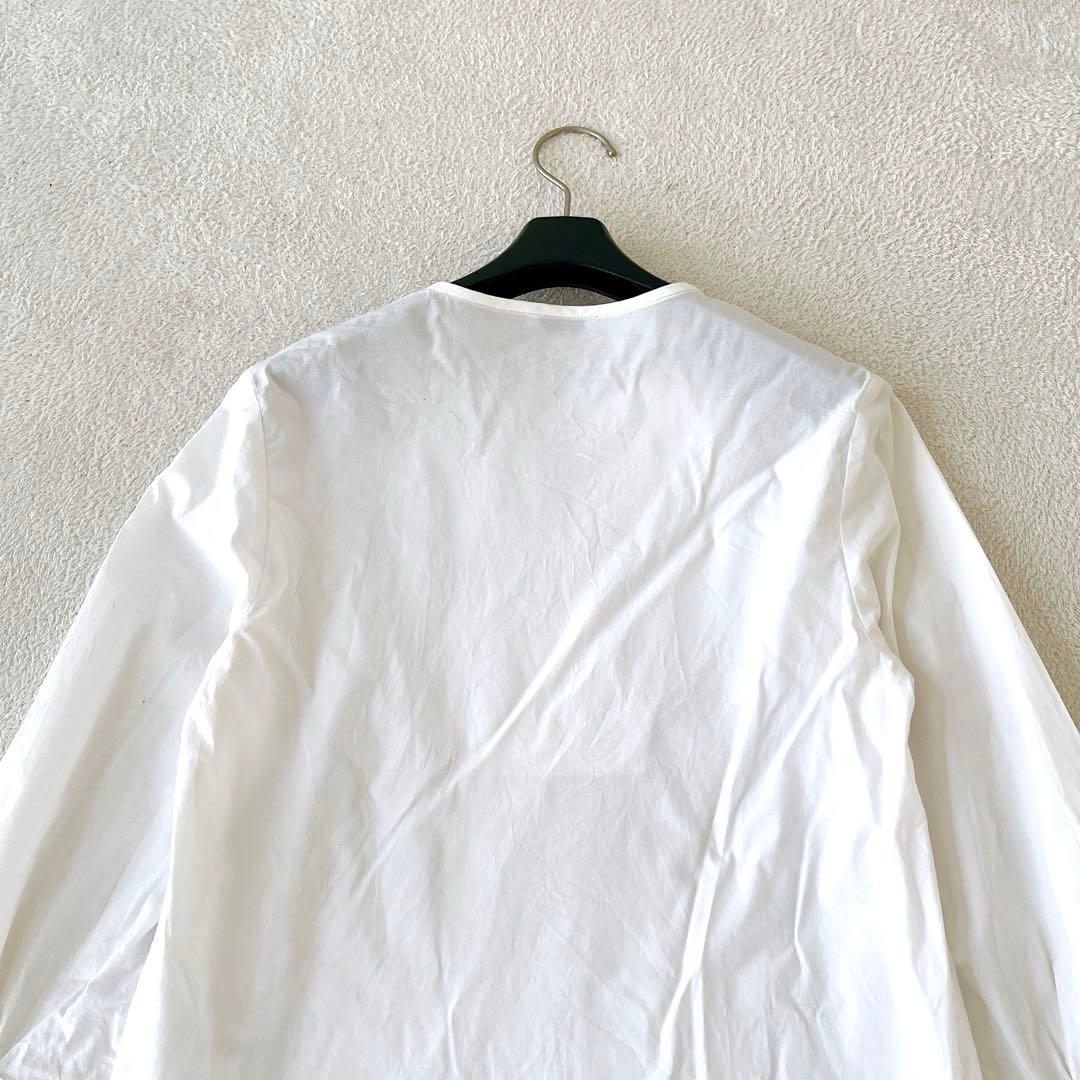 ★PESERICO★コットン 装飾キーネックストレッチブラウスプルオーバー 38