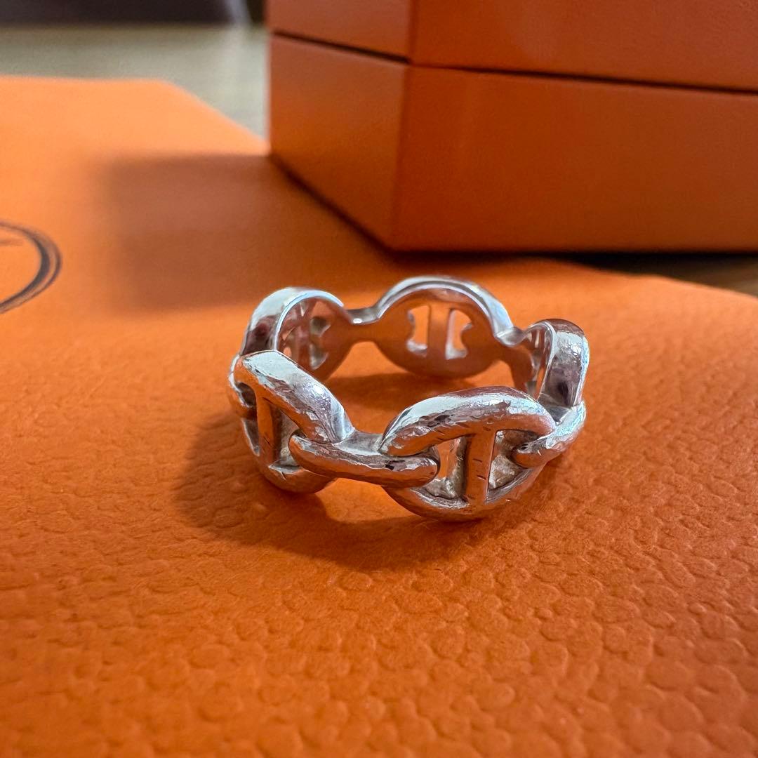 HERMES シェーヌダンクル　アンシェネ　シルバーリング 48