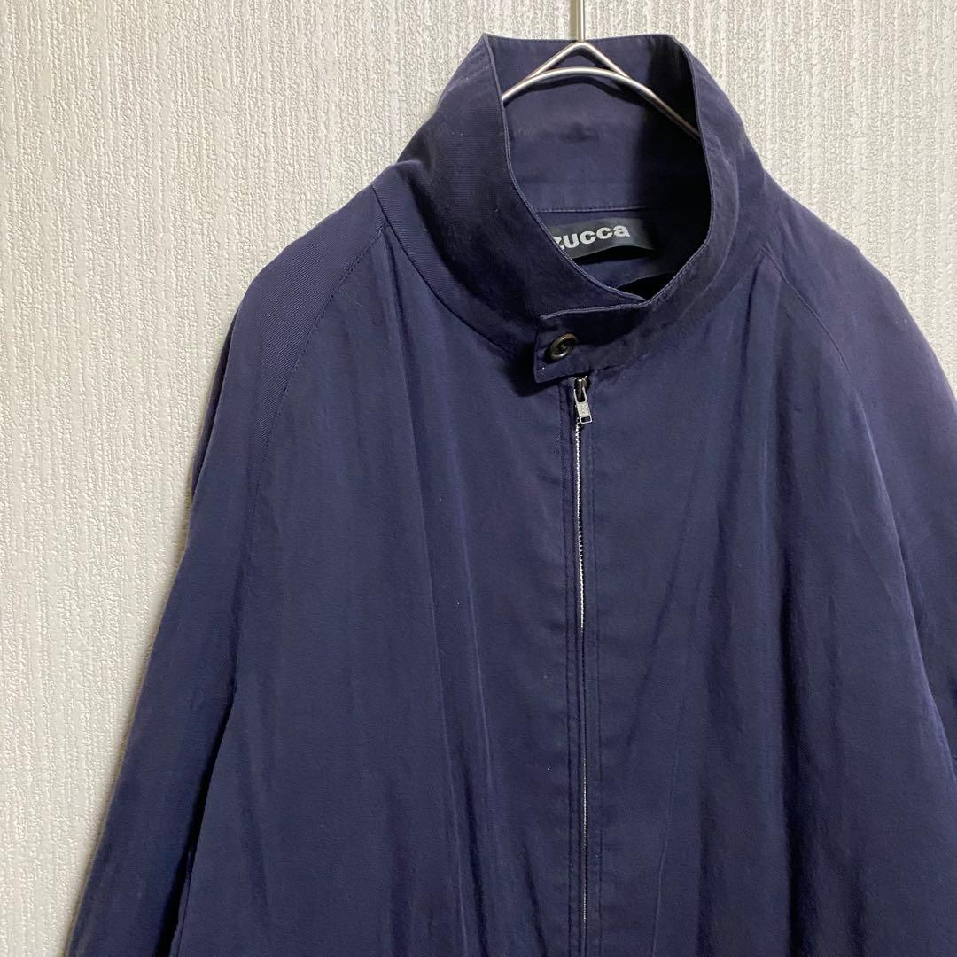 90's ZUCCA ズッカ　イッセイミヤケ スタンドカラーブルゾンコート　紺M
