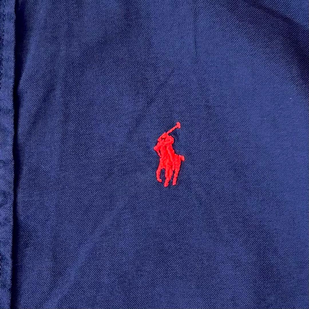 人気♪　ラルフローレン　定番　コットン長袖シャツ　ポニー刺繍　ネイビー