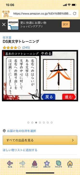 Nintendo DS ニンテンドー DSI  美文字トレーニングソフト付