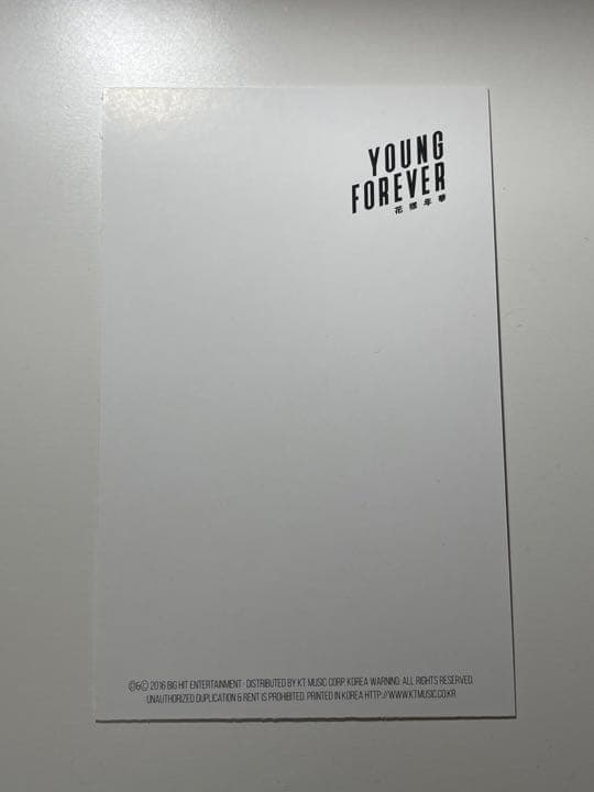 BTS Young Forever アルバム ジミン 初回限定盤　公式トレカ