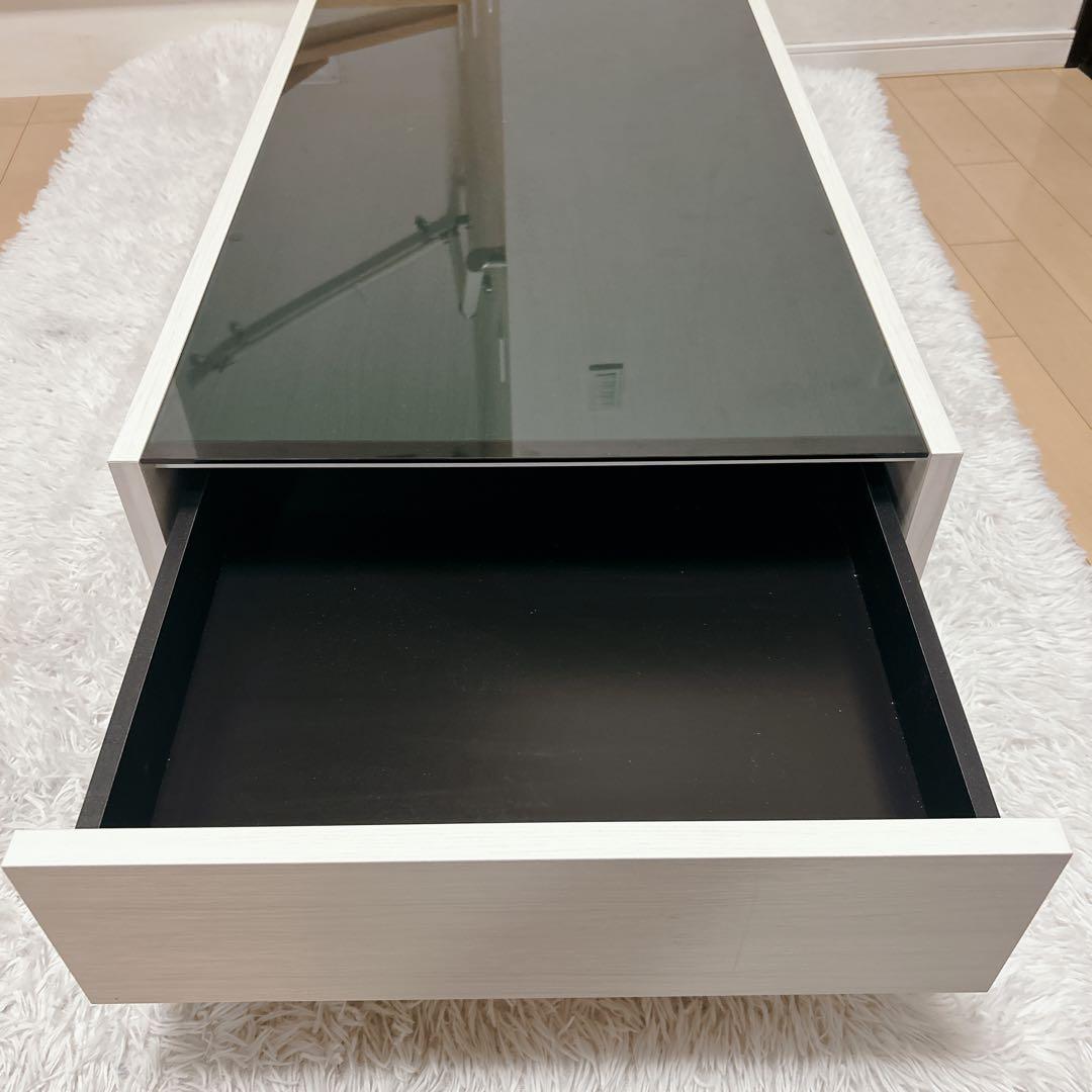 ローテーブル センター ガラストップ リビング 引き出し 大川家具