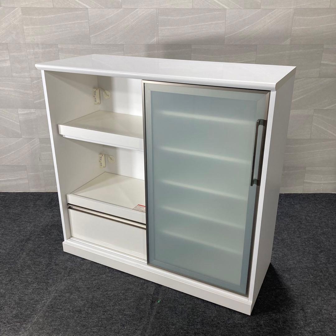 古賀家具 キッチンカウンター 食器棚 幅120cm ホワイト 完成品 d3370