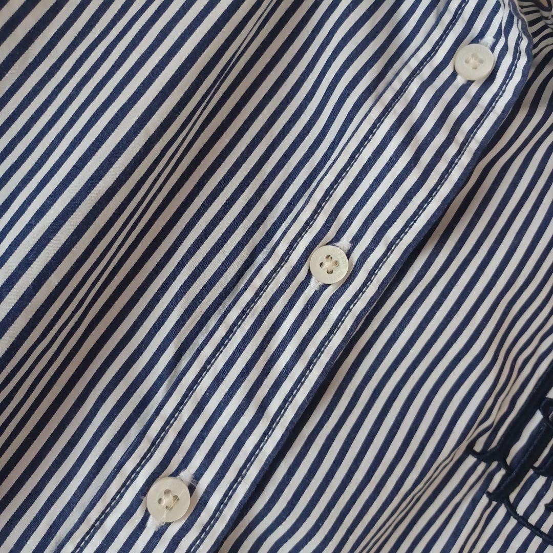 LAUREN RALPH LAUREN　ストライプドコットンブロードクロスシャツ