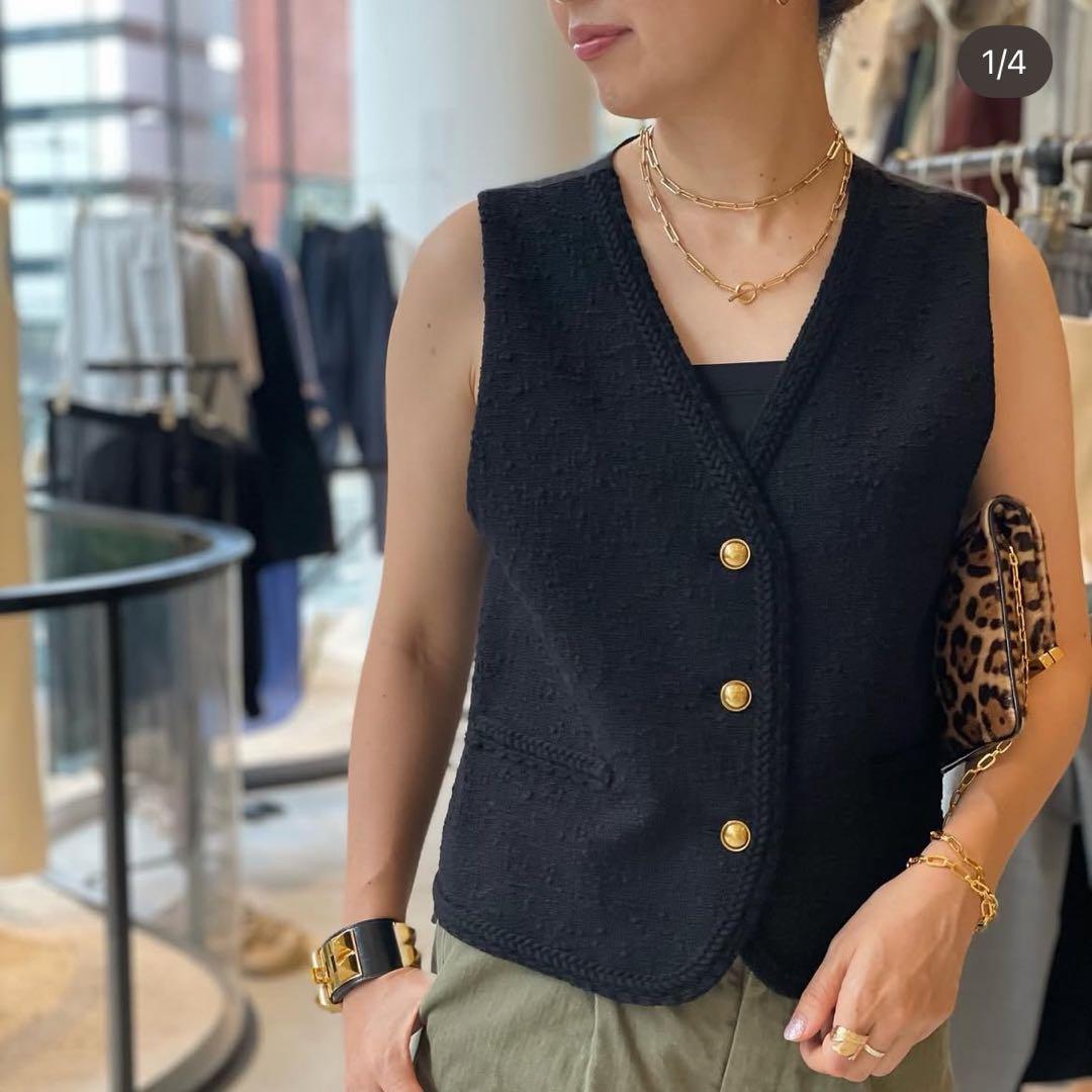 L'Appartement Col Pierrot Tweed Vest 美品