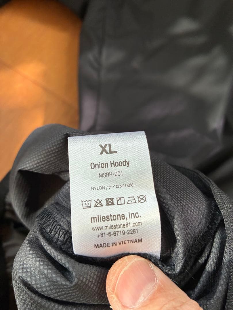 milestone 美品　オニオンフーディ　サイズXL ブラック　マイルストーン
