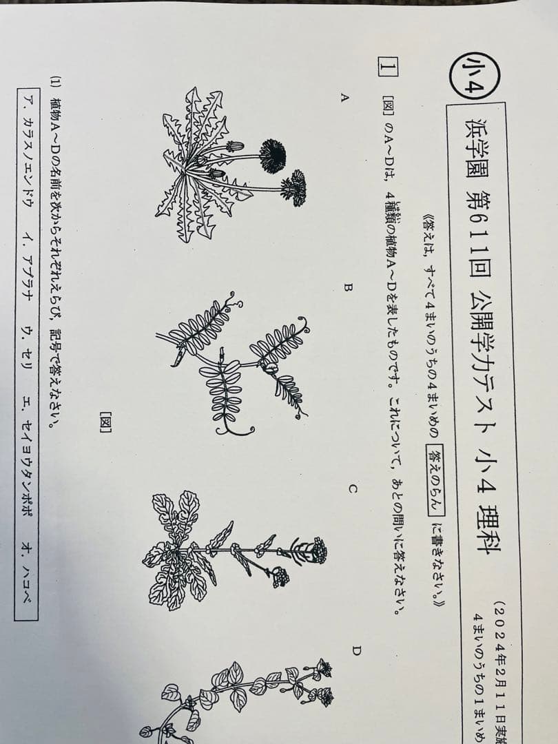 最新版 公開学力テスト 2023年度 2024年 小4 浜学園 4科目