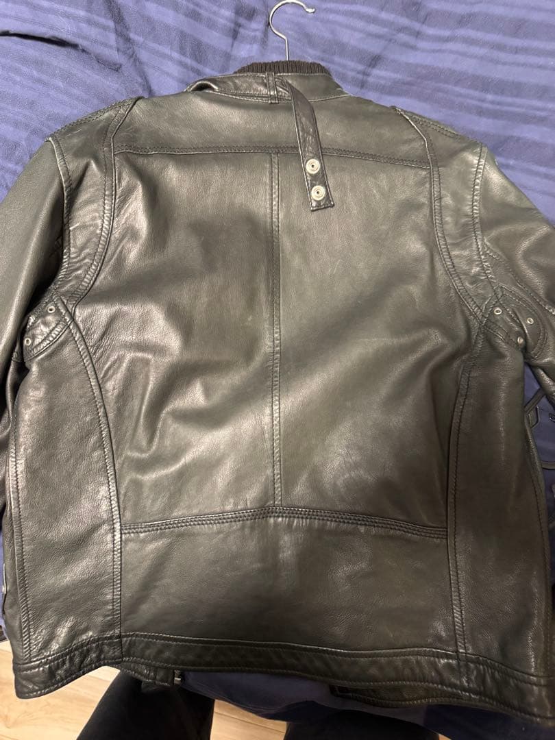黒レザーライダースジャケット