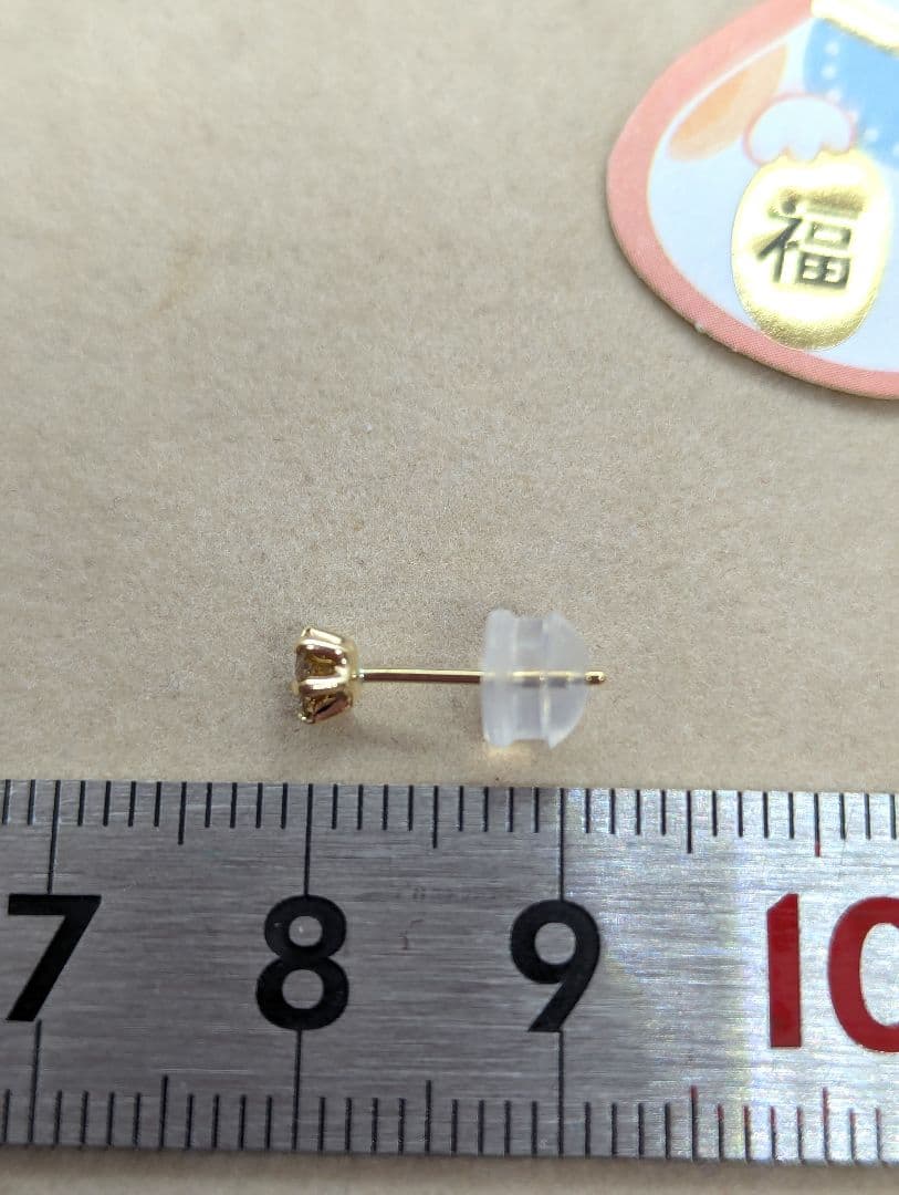 片耳用♢K18YG 天然 ダイヤモンドピアス