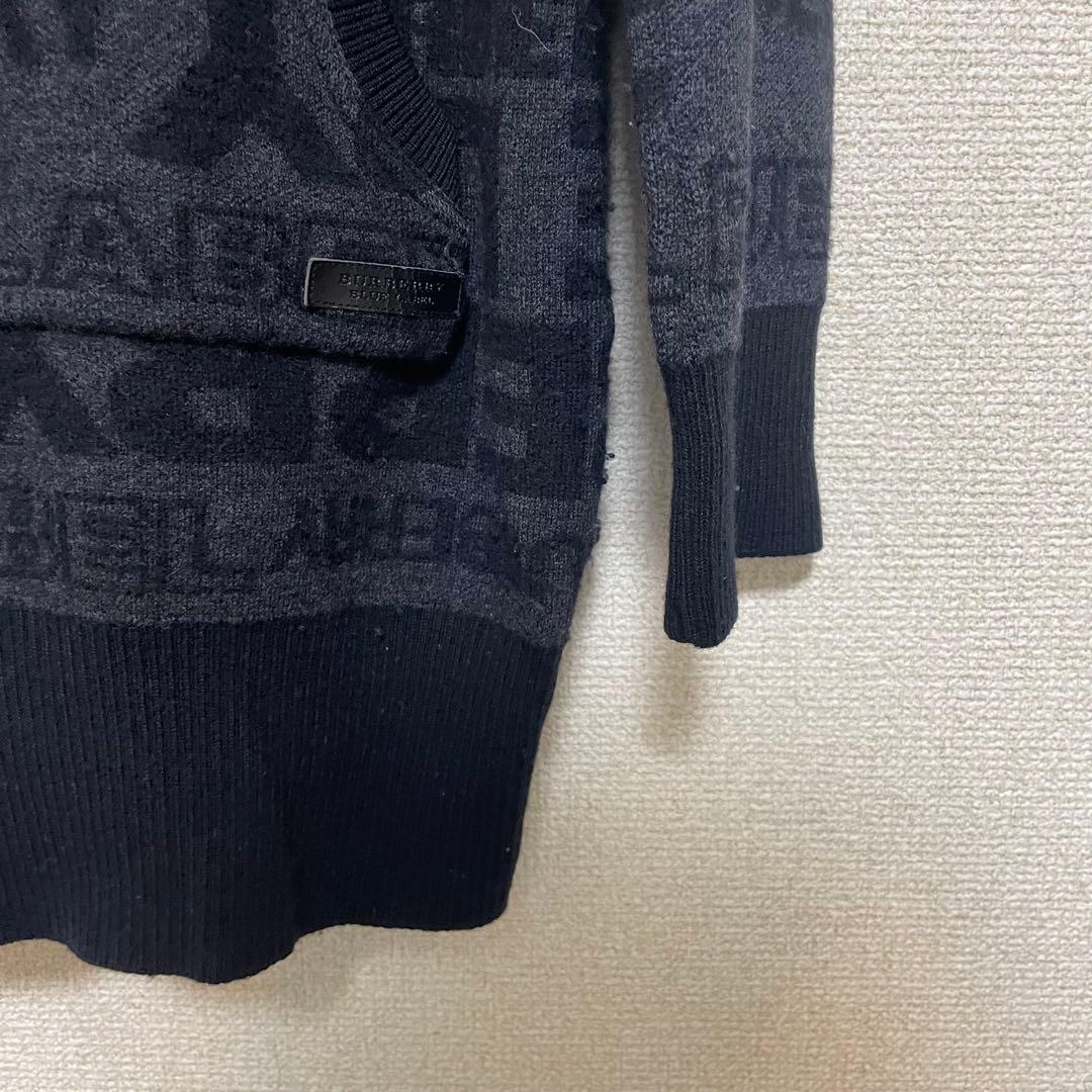 バーバリーブルーレーベル　ロングパーカー　ニット　ワンピース　総ロゴ