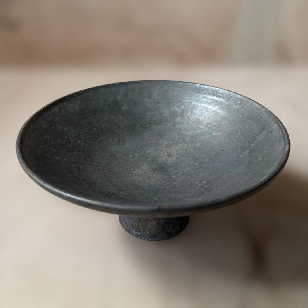 作家 コンポート 高台 銀彩／作家もの 器