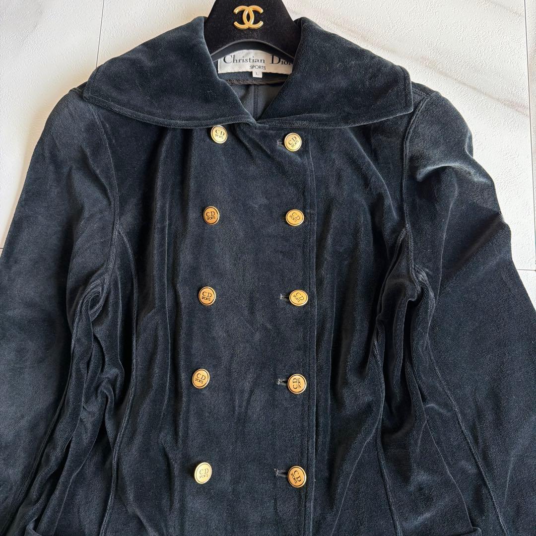 希少 美品 Christian Dior SPORTS ベロア ダブル コート