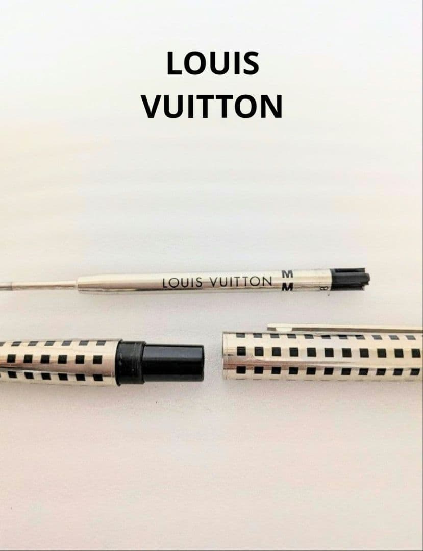 正規品　LOUIS VUITTON ボールペン シルバー チェック柄