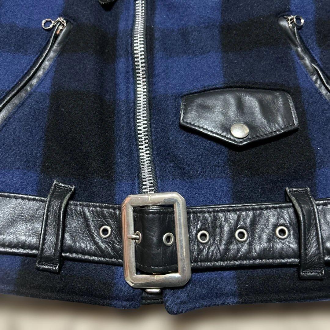 USA製ショットschottライダースワンスター レザーxウール34