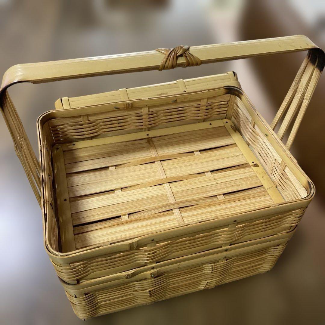 おじろ角物店「角物お弁当箱 横長2 段」　　お花見