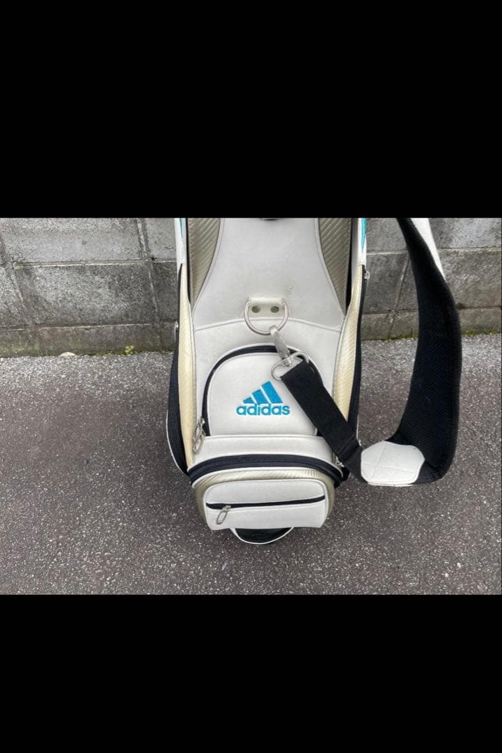 adidas キャディバッグ ホワイト・ターコイズ