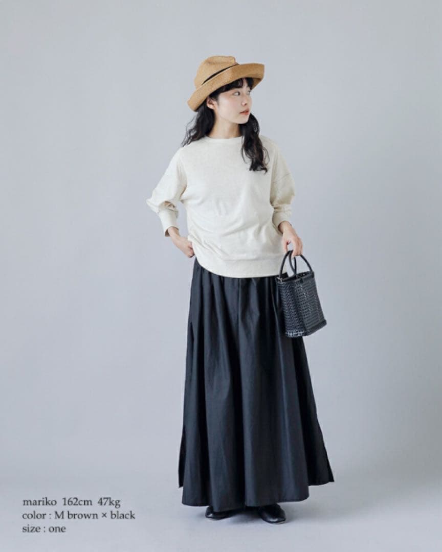 【美品】mature ha. ペーパーハット グログランリボン マチュアーハ