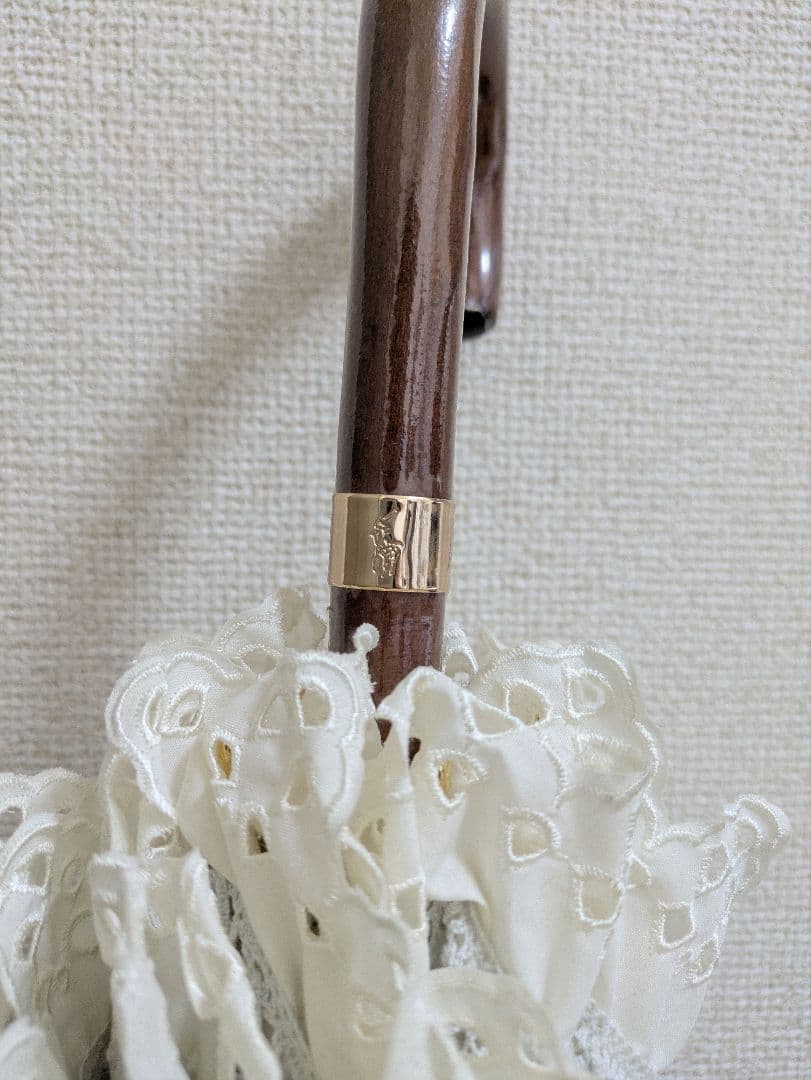 【美品】ラルフローレン 日傘 長傘フリル 白