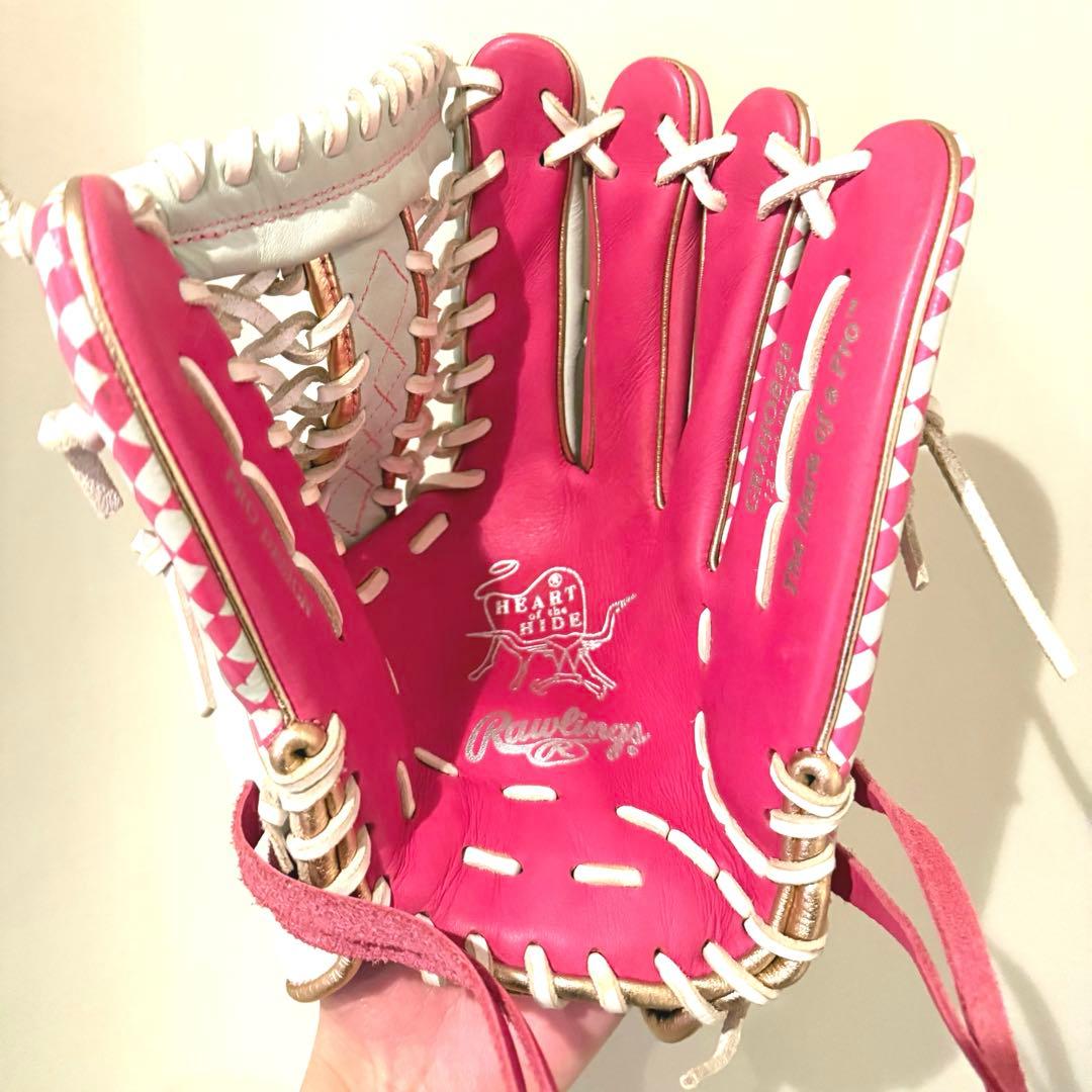 Rawlings 【限定モデル】軟式外野手用グローブ ピンク/ホワイト