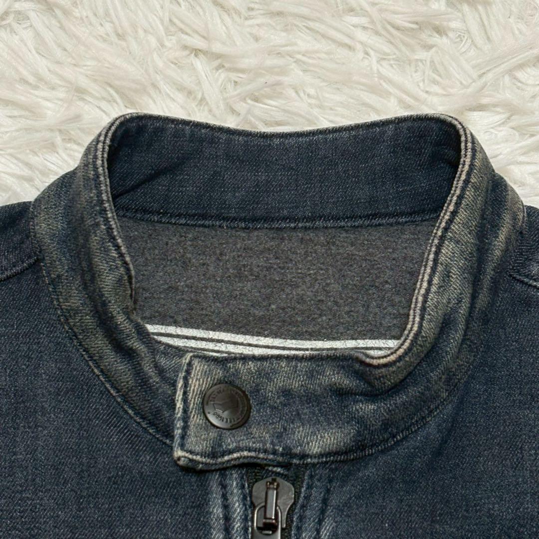 ◎極美品 GAS デニムライダース M ビッグプリント スカル 伸縮