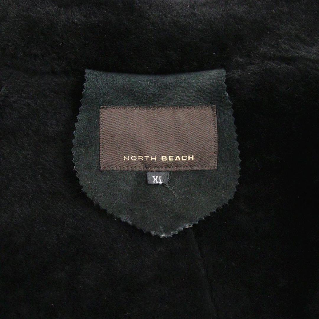 NORTH BEACH 高級 羊革 ダブルフェイス リアルムートン ロングコート