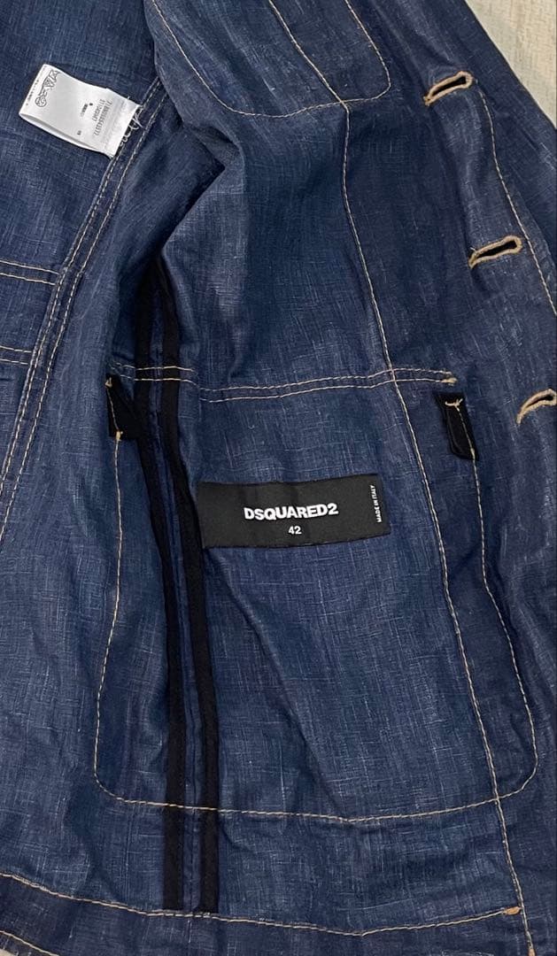 dsquared2 リネン コーティング ワイヤー デニムジャケット 42