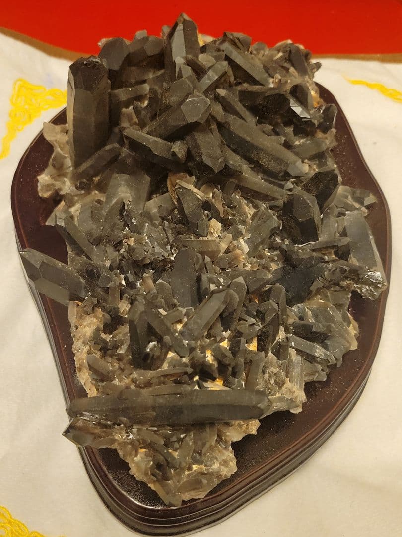 【高品質】チベット産　モリオン　クラスター　黒水晶