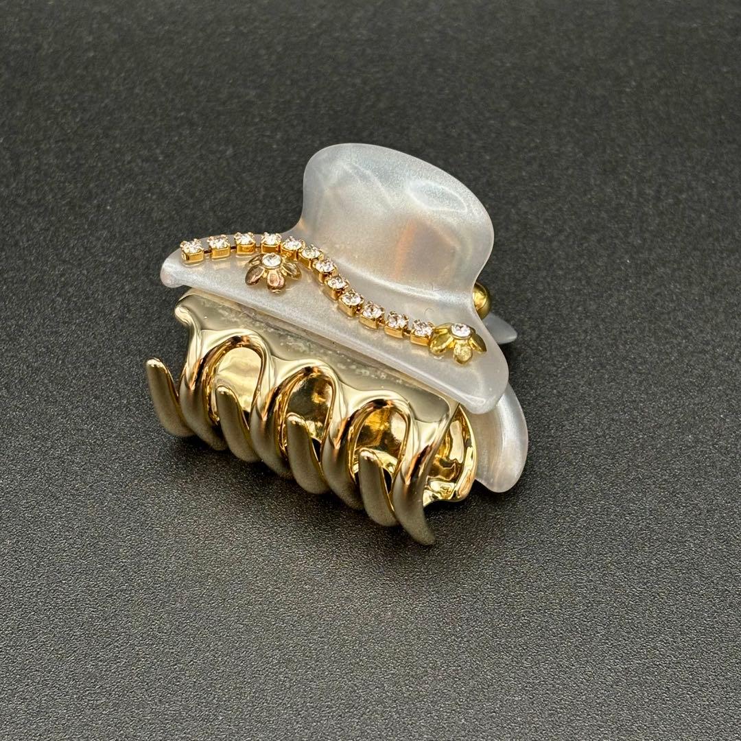 美品✨acca アッカ ヘアクリップ S バレッタ 髪留め ラインストーン
