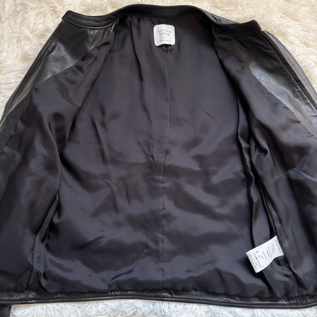 UNITED TOKYO 羊革 ラムレザー シングルライダース 希少4(XL)
