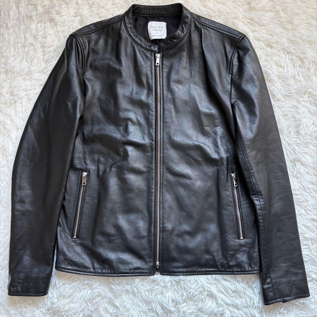 UNITED TOKYO 羊革 ラムレザー シングルライダース 希少4(XL)