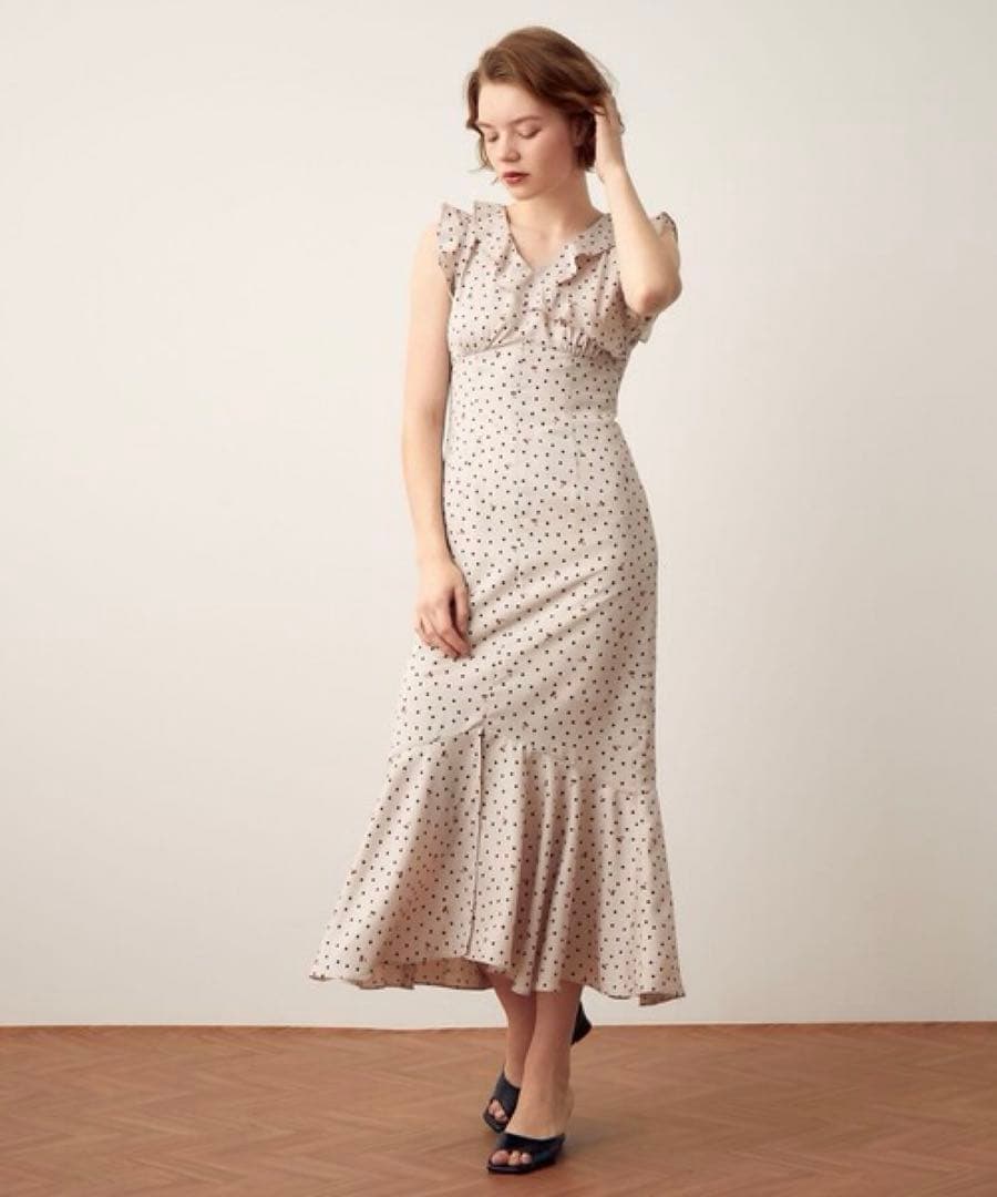 deicy デイシー チェリードットフリル ワンピース ロング