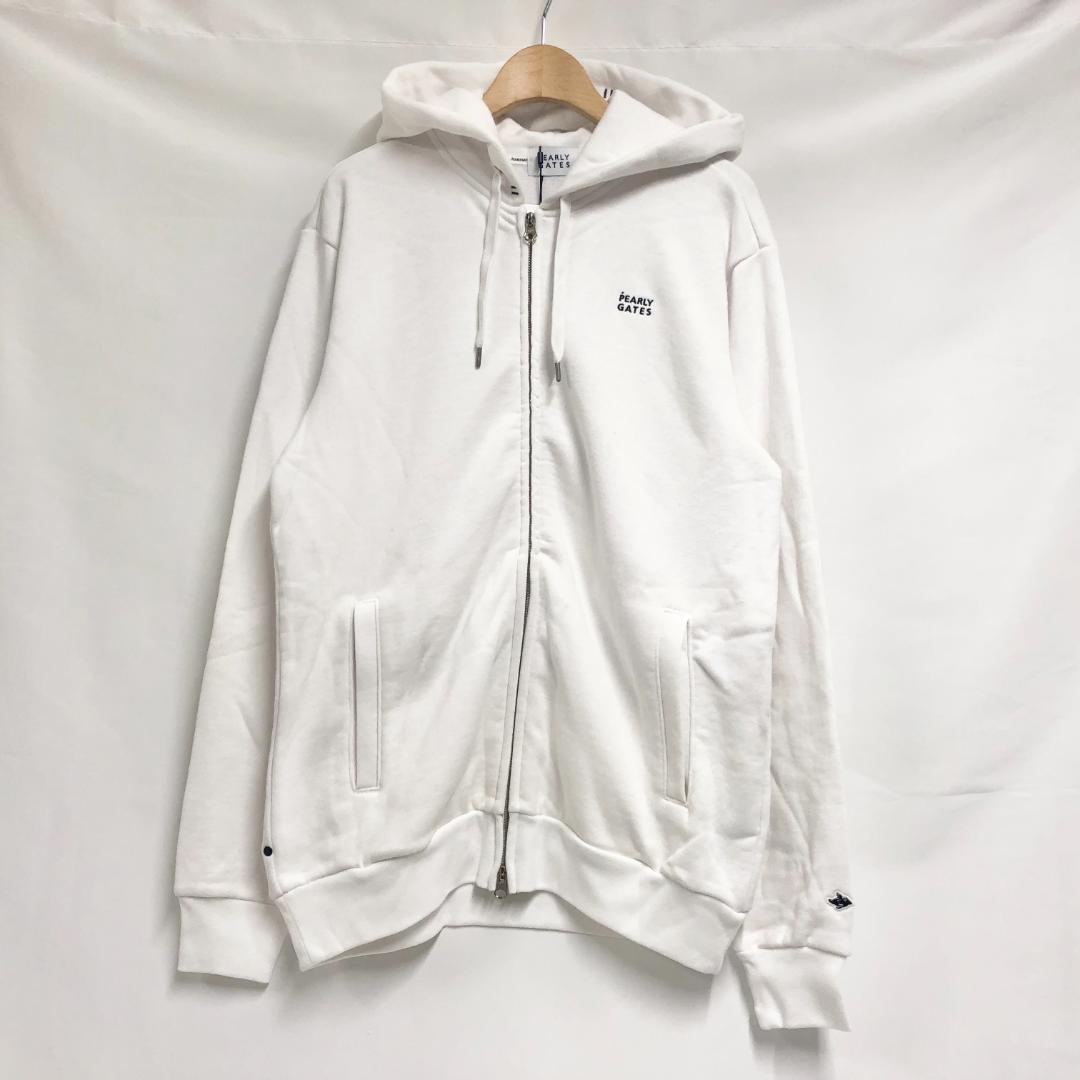 ○★新品未使用　PEARLY GATES　裏毛フルジップパーカー　6　ホワイト