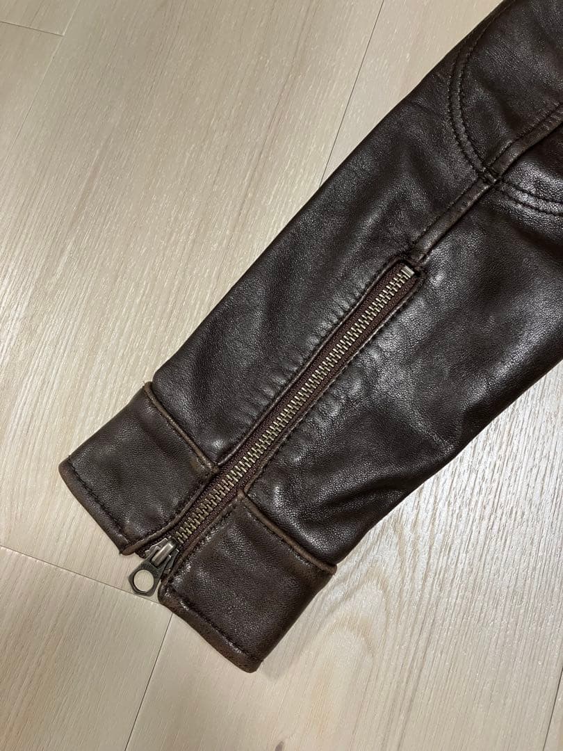 専用　メンズビギ　レザージャケット　羊革　ブラウン