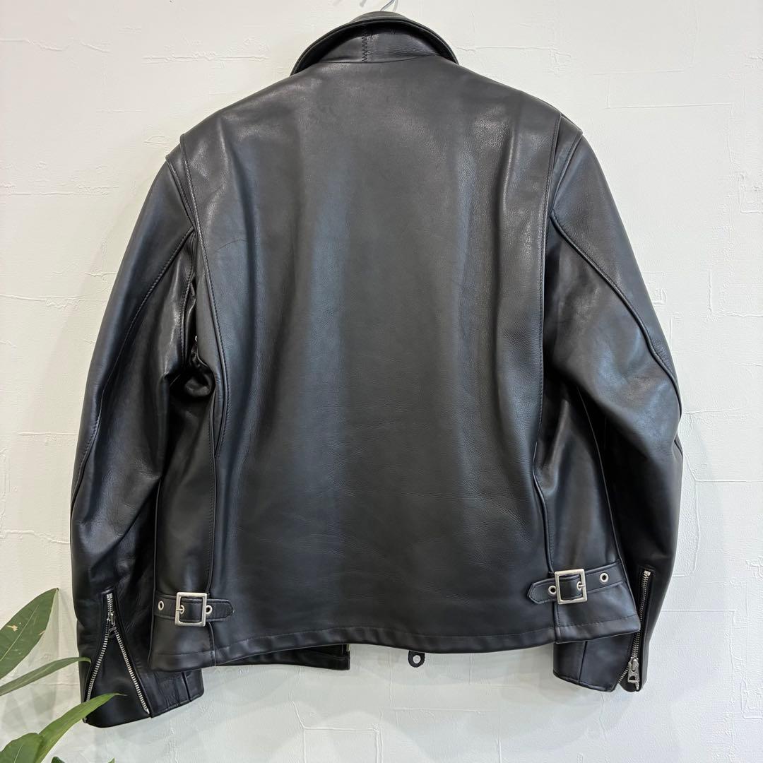 つ*ん様 美品 Schott ブラック レザーシングルライダースジャケット 42
