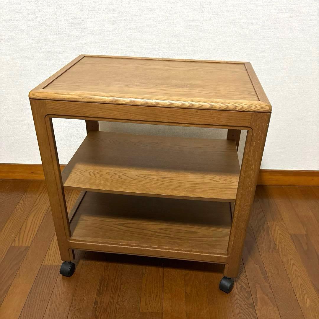 【良品】karimoku ワゴン キッチンワゴン オーク材